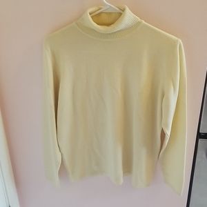 HENRY BENDEL cream fine merino wool turtleneck